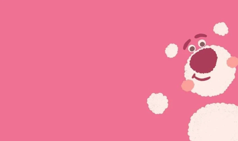 Hình nền Gấu Dâu Lotso vẽ dễ thương cho laptop với nụ cười tinh nghịch