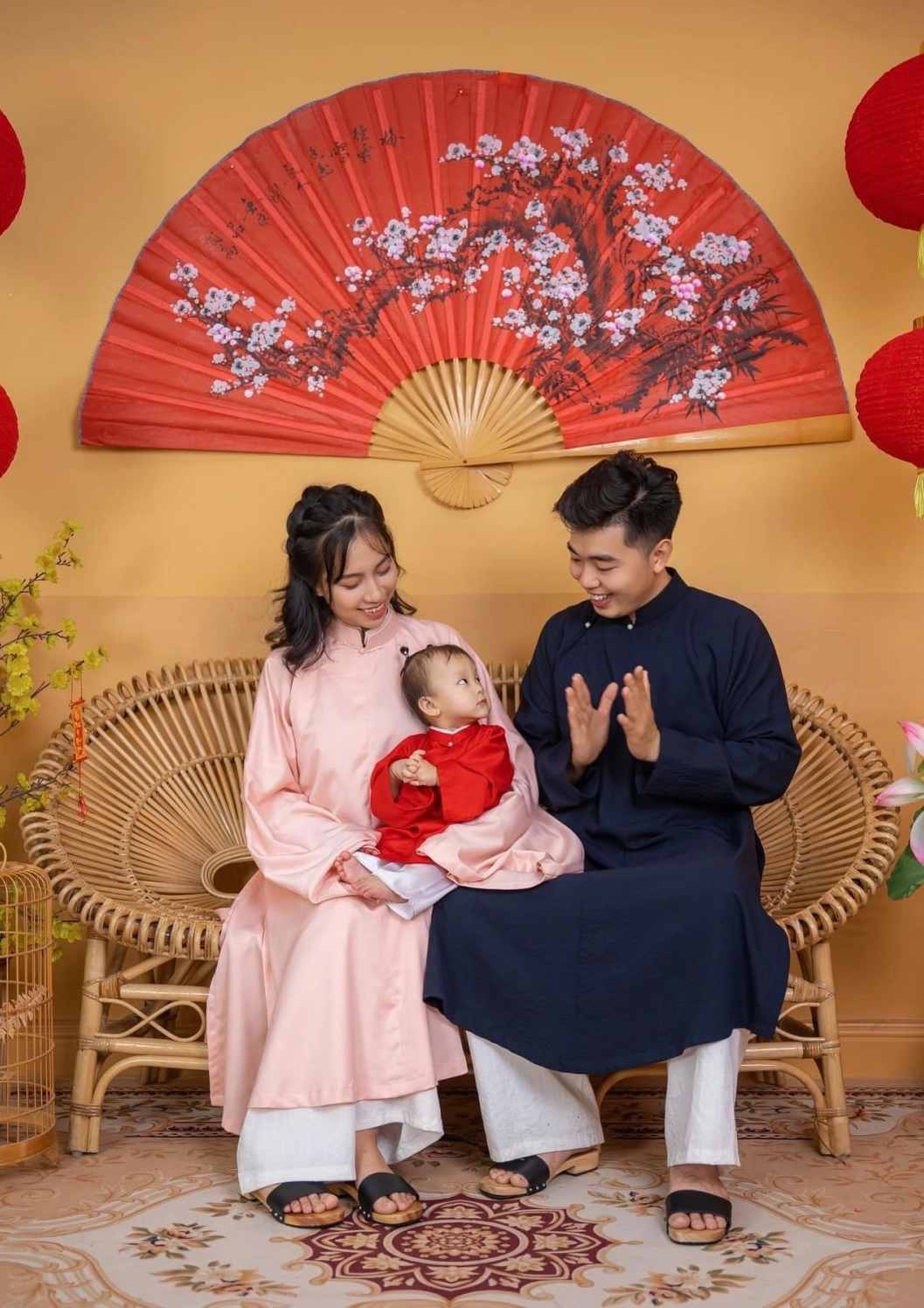 Background mây tre trang trí, có thể ứng dụng cho không gian trung thu.