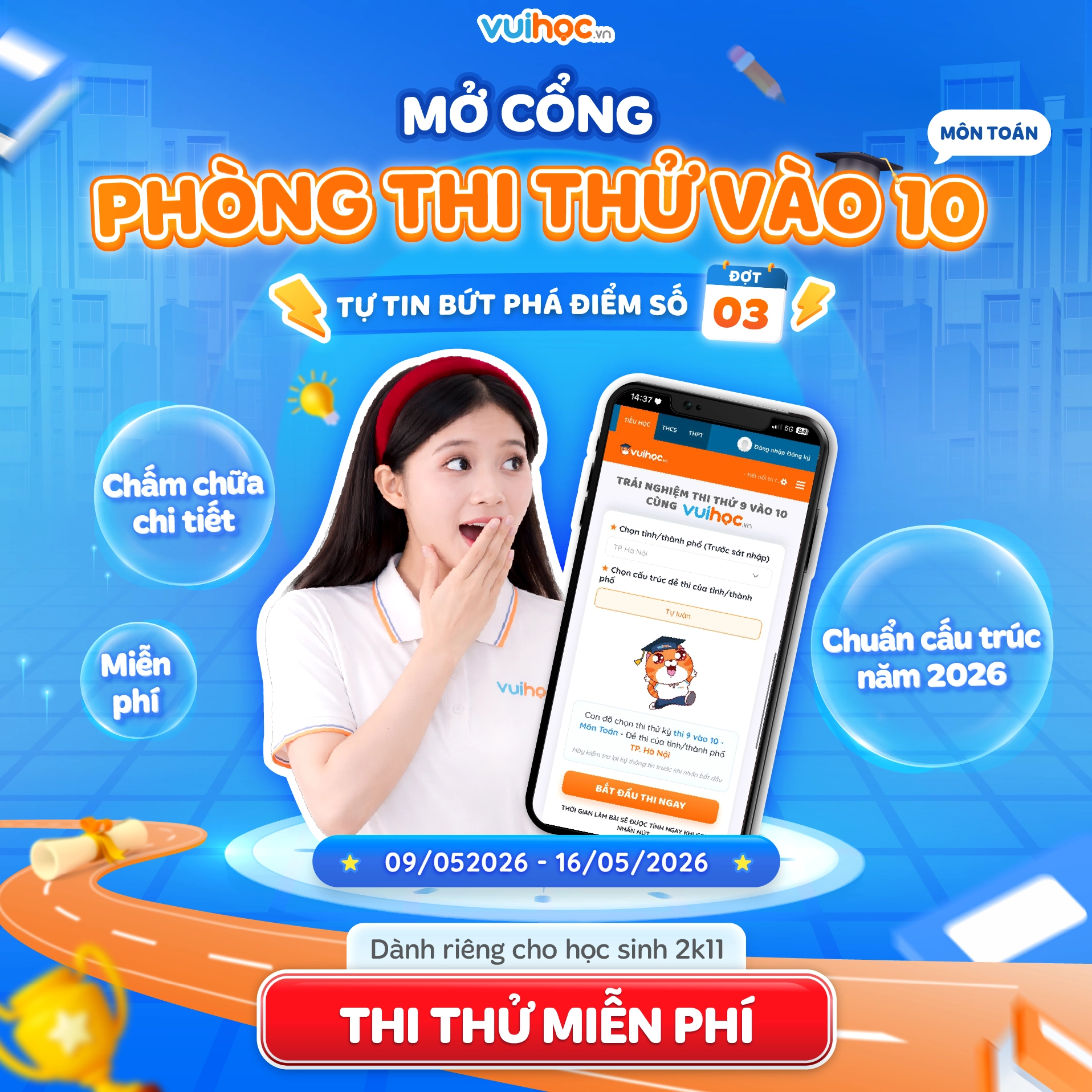 Nguyên hàm là gì? Lý thuyết, công thức và bài tập cơ bản 7 Thông báo thi thử Toán vào 10